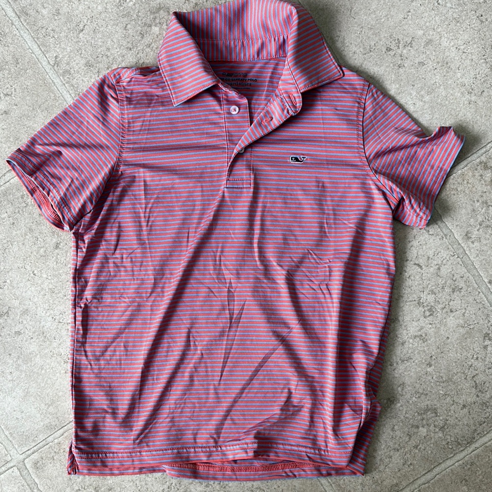 Vineyard Vines Pink and Blue Striped Polo